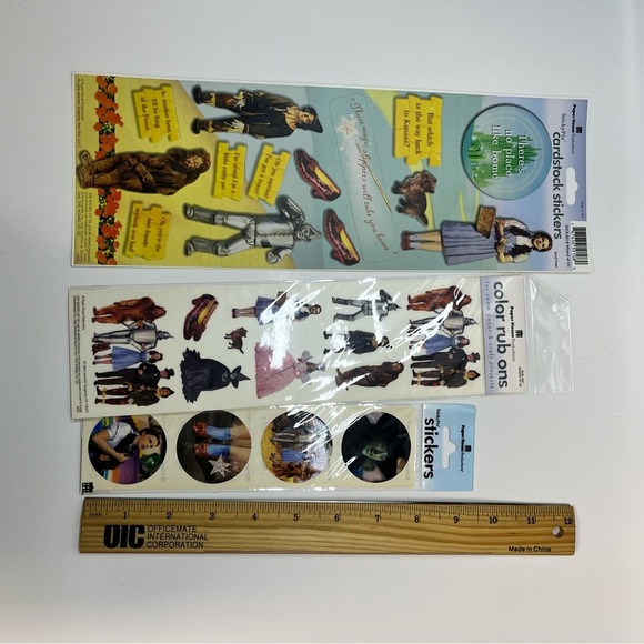 the wizard of oz sticker lot 2 sticker sheets 1 color rub on. - Picture 4 of 5